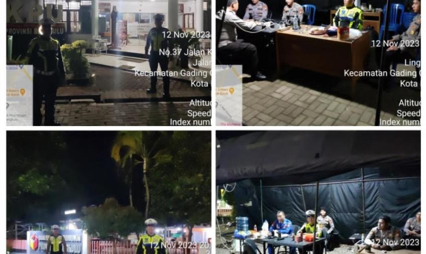 Tingkatkan Pengawasan, Polresta Bengkulu Patroli Sambang ke Kantor Bawslu dan KPU Kota