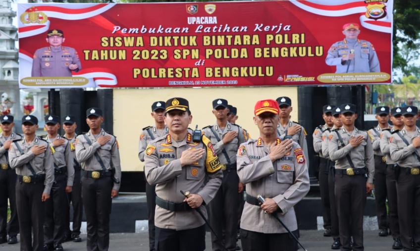 Polresta Bengkulu Terima 100 Siswa Latja Serdik Ditukba Polri Gelombang 2 Tahun 2023