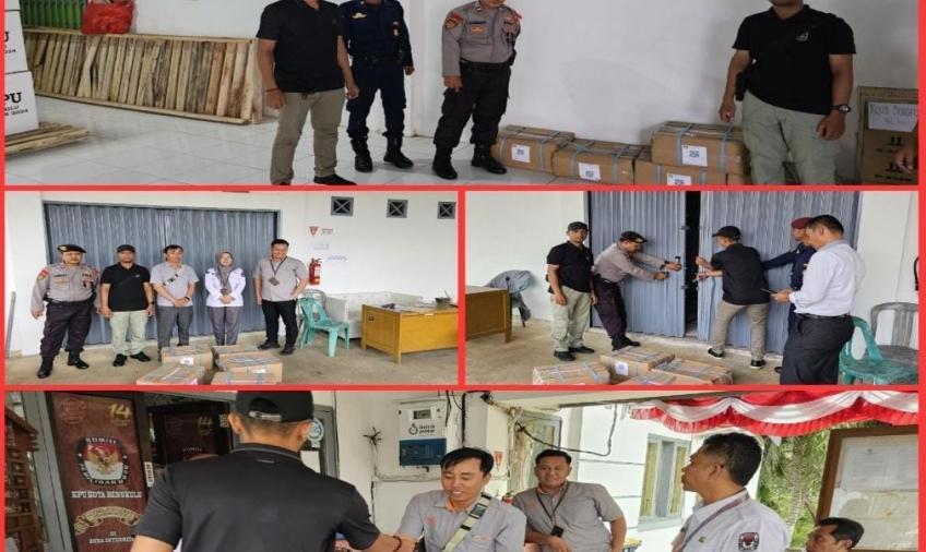 Polresta Bengkulu Lakukan Pengamanan Kedatangan Segel Pemilu Tahun di KPU Kota Bengkulu