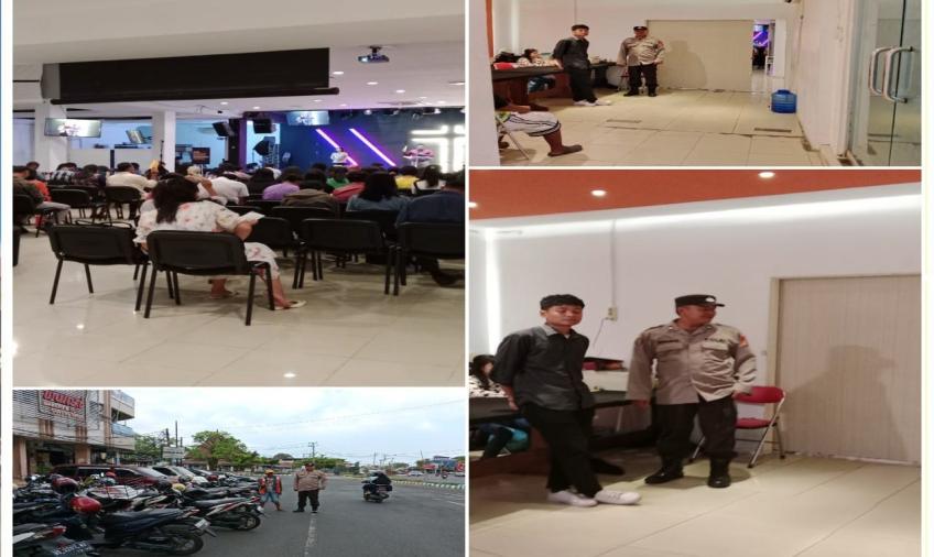 Polsek Ratu Samban Laksanakan Pengamanan Ibadah Mingguan di Gereja