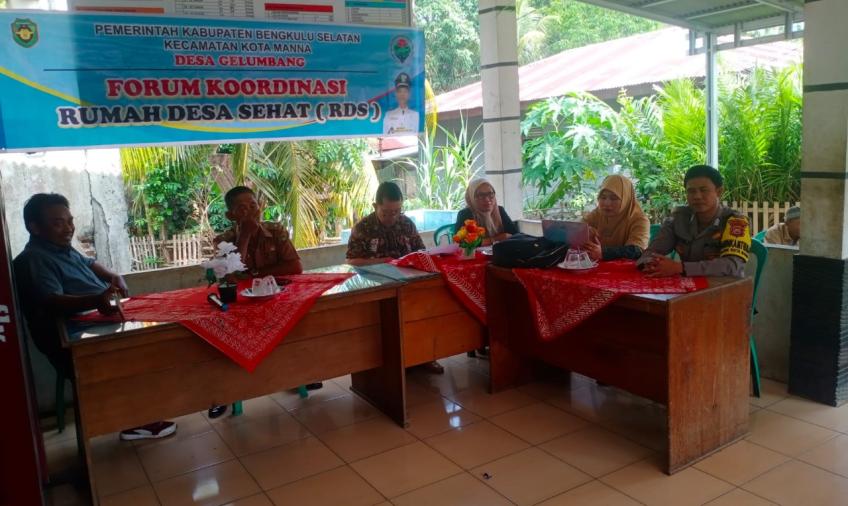 Bhabinkamtibmas Polsek Kota Manna hadiri Kegiatan Forum Koordinasi Rumah Desa Sehat