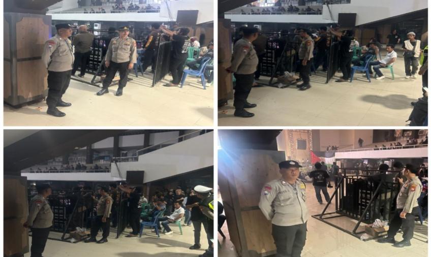 Personel Polsek Gading Cemapaka Lakukan Pengamanan  Konser Musik Bengkulu Peduli Palestina