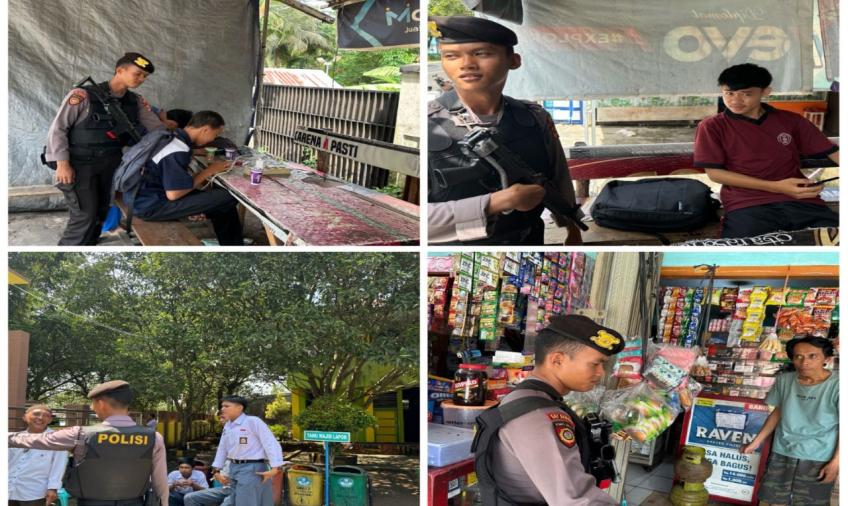 Sampaikan Imbauan Kamtibmas Cegah Tindak Pidana, Personel Sat Samapta Patroli di Seputaran Jalan Lempuing dan Seruni