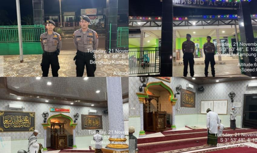 Sat Samapata Polresta Bengkulu Laksanakan Pengamanan Salat Subuh di Masjid Al-Aziz