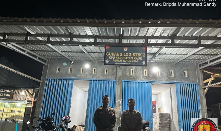 Gudang Logistik 2, Dijaga dan Dilakukan Pengamanan Personel Satgas OMB Polres Kaur 