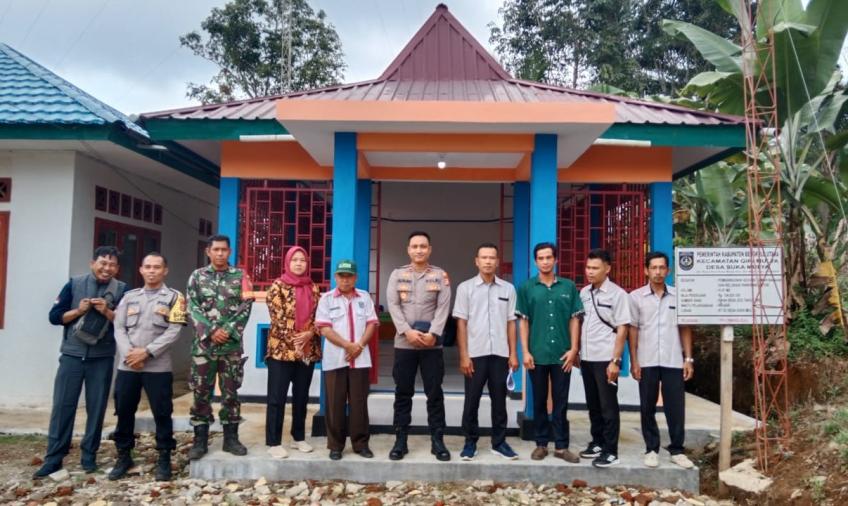 Kapolsek Giri Mulya Melaksanakan Monev Pembangunan Fisik TA 2023 di Desa Suka Mulya