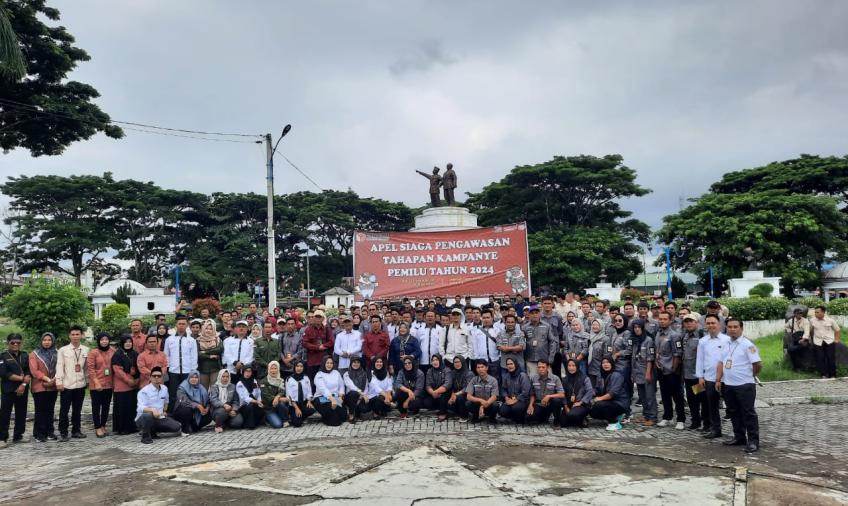Polres Kepahiang Amankan Apel Siaga Pengawasan Tahapan Kampanye Pemilu 2024 Oleh Bawaslu Kepahiang