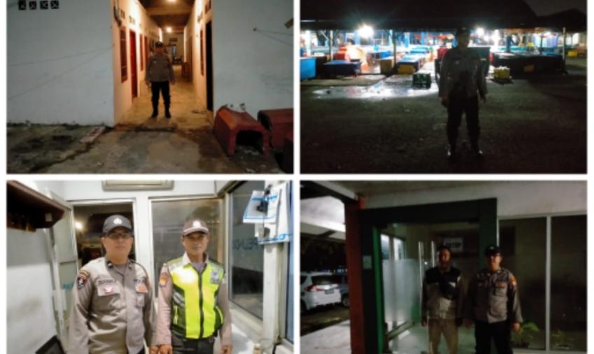 Patroli Dini Hari, Persnel Polsek KSKP Cek Seputran Objek Vital 