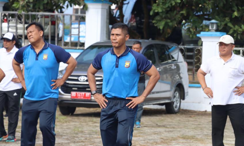 Wakapolres Lebong Ikuti Senam Bersama Dalam Rangka HUT Kabupaten Lebong Ke-20
