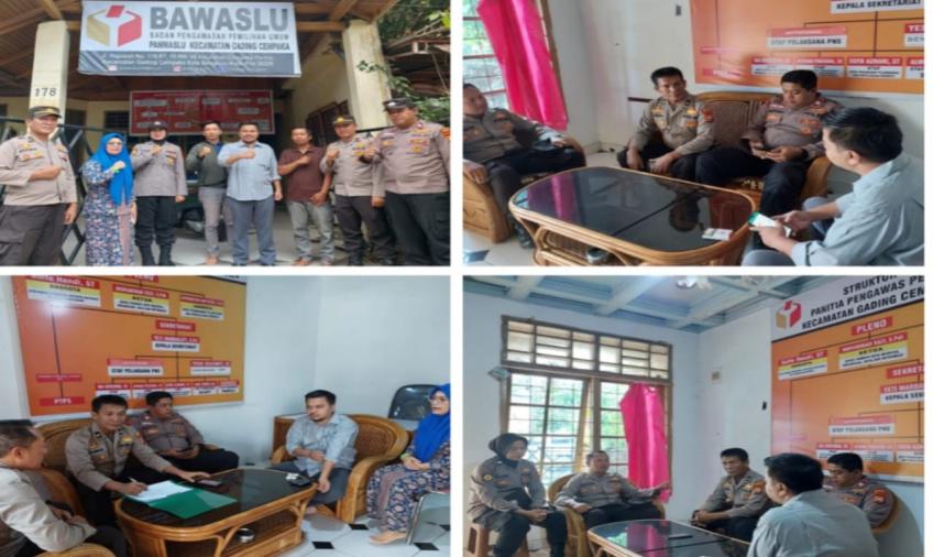 Jalin Siergitas, Kapolsek Gading Cempaka Koordinasi dan Monitoring ke Kantor Panwascam 