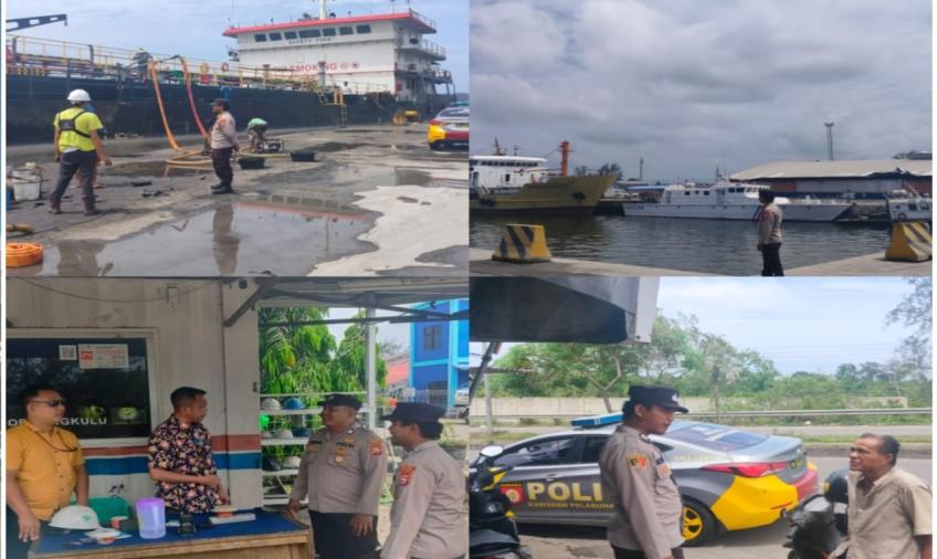 Berikan Rasa Aman, Personel Polsek KSKP Pulai Baai Patroli Siang Diseputaran Pelabuhan 