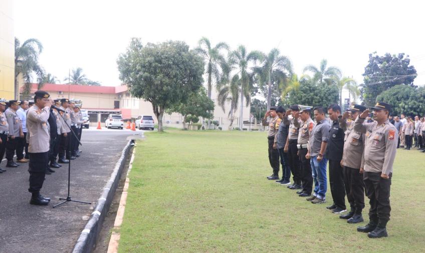 Wadirpamobvit Polda Bengkulu Pimpin Pelaksanaan Apel OMB