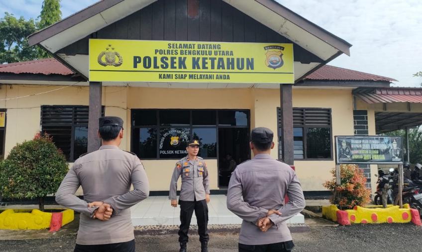 Kapolsek Ketahun Pimpin Apel dan Patroli OMB 2023-2024 Pengamanan Tahapan Pemilu