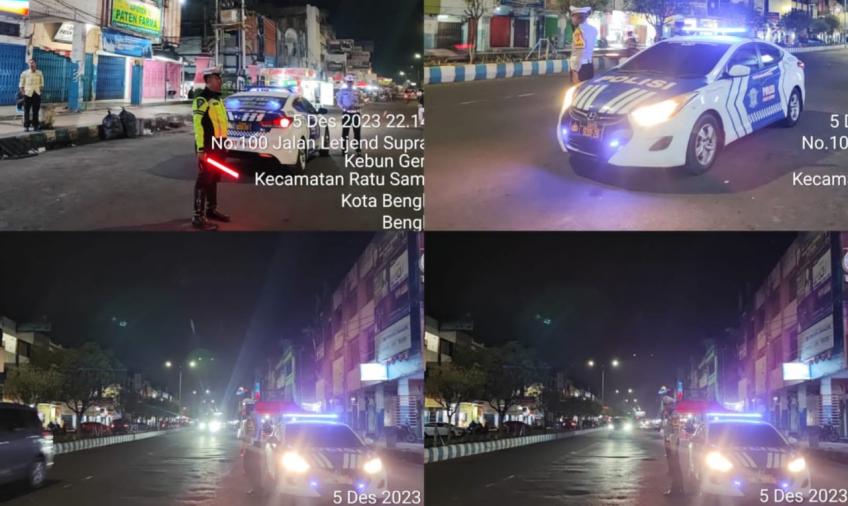 Polresta Bengkulu Patroli Blue Light Cegah Aksi Bali 