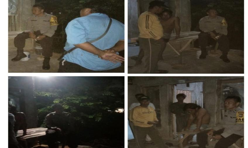Gelar Patroli Malam, Polsek Muara Bangkahulu Sambangi Warga dan Sampaikan Imbauan Kamtibmas