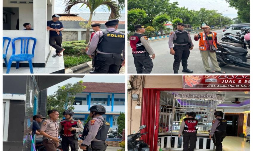 Cegah Tindak Pidana, Personel Sat Samapta Sambangi Security SMAN 2 Kota Bengkulu dan Bank BRI Sampaikan Imbauan Kamtibmas