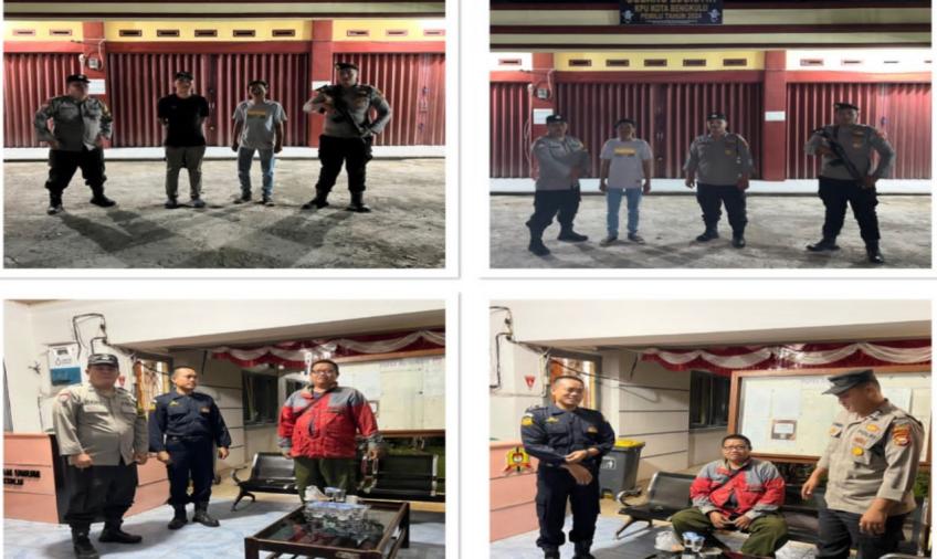 Patroli Keliling, Polsek Muara Bangkahulu Sambangi Kantor dan Gudang Logistik KPU Kota 