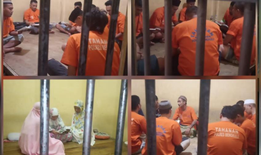 Laksanakan Tadarusan dan Yasinan, Polresta Bengkulu Rutinkan Lakukan Pembinaan Rohani dan Mental kepada Tahanan 