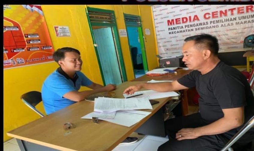 Unit intelkam Polsek Semidang Alas Maras Melaksanakan Penggalangan dengan Panwascam 