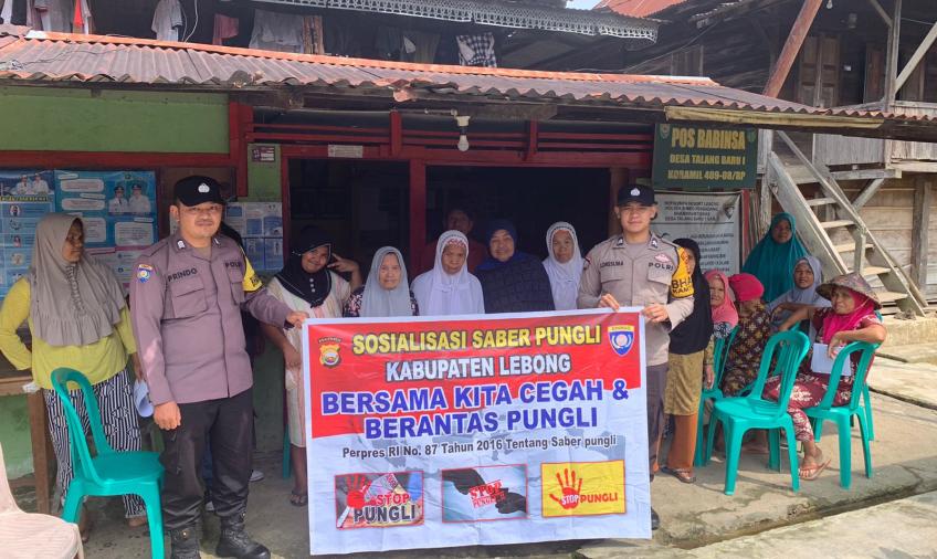 Bhabinkamtibmas Polsek Rimbo Pengadang Sosialisasi Saber Pungli di Desa Talang Baru I