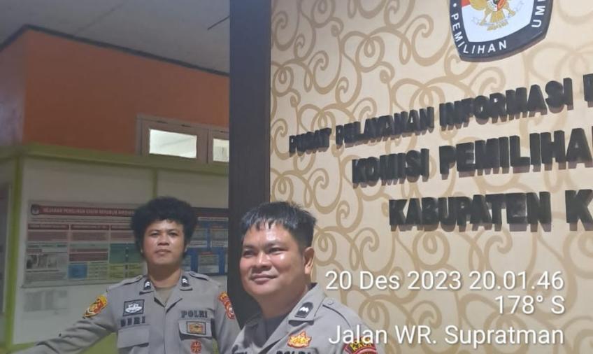 Operasi Mantap Brata Nala Polres Kaur Patroli Pengamanan di KPUD Kaur 