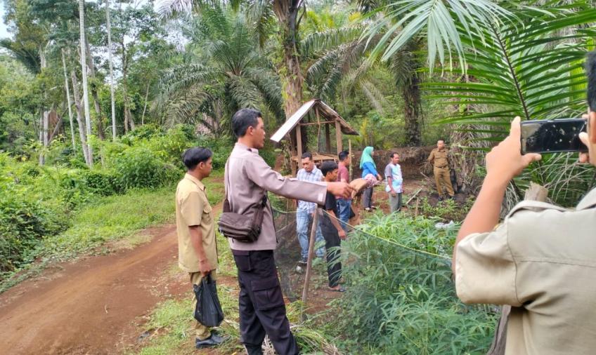 Bhabinkamtibmas Polsek Lais Hadiri Monev Pemberdayaan Ketahanan Pangan Kolam Ikan Nila di Desa Suka Langu 