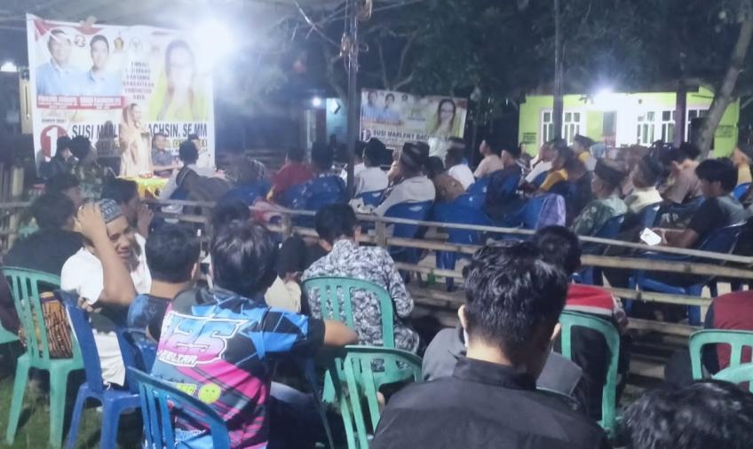 Personel OMB Polres Kaur Lakukan Pengamanan Kampanye Tatap Muka Calon Angota DPR RI 