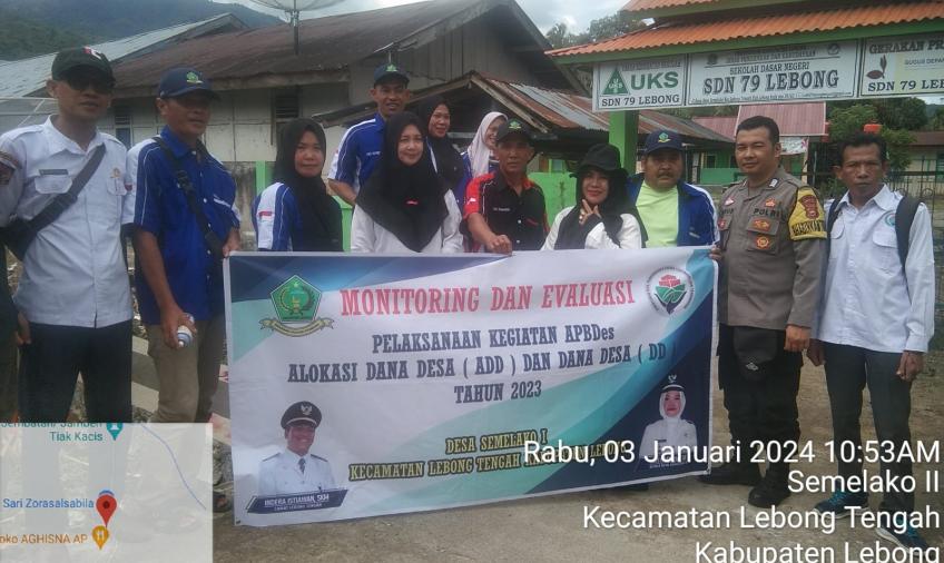 Bhabinkamtibmas Polsek Lebong Tengah Hadiri Monev Fisik Bangunan Rabat Beton dan Irigasi di Desa Semelako I