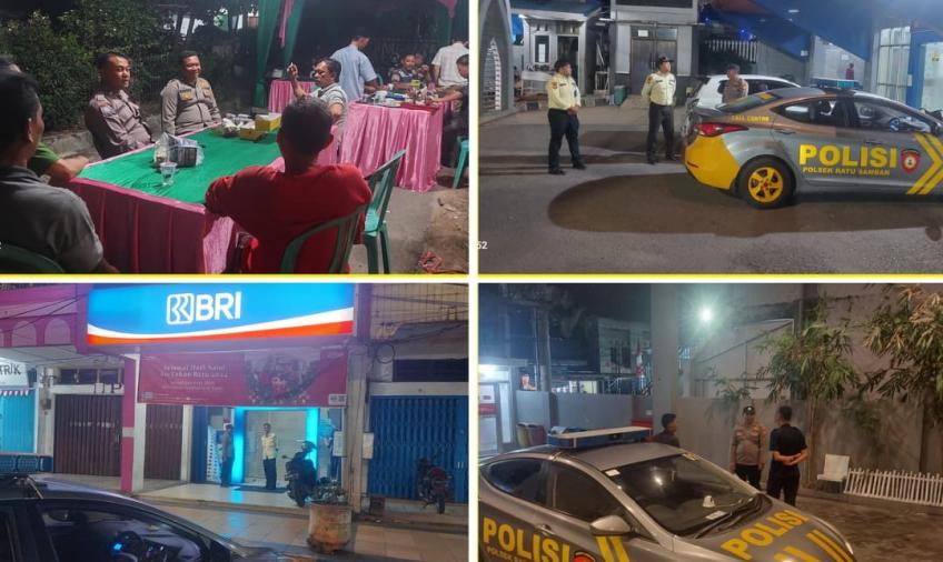 Pastikan Keamanan di Wilkum Kondusif, Polsek Rtau Samban Gelar Patroli 
