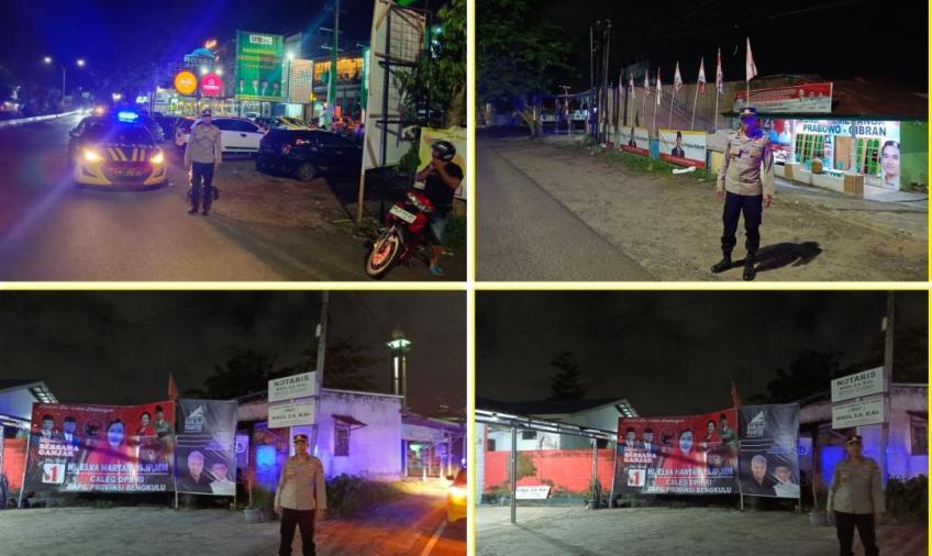 Jaga Sitkamtibmas, Personel Subsatgas Polsek Ratu Agung Gelar Patroli Monitoring ke Kantor Penyelenggara Pemilu