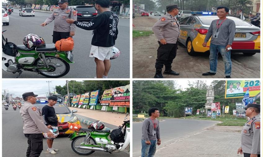 Cegah Kejahatan, Polsek Ratu Agung Patroli Sore Hari di Wisata Pasir Putih 