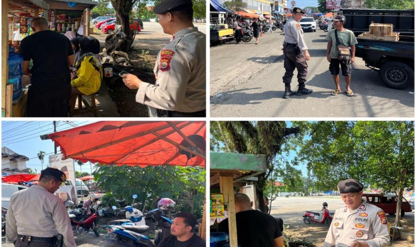 Patroli di Pasar Minggu dan Stadion Sawah Lebar, Polresta Bengkulu Sampaikan Imbauan Jaga Sitkamtibmas Kondusif Jelang Pemilu