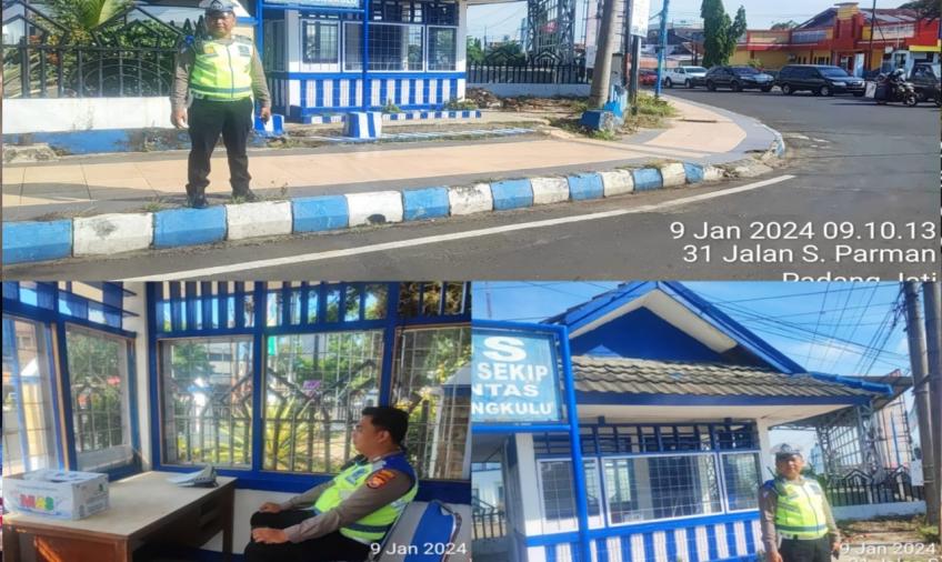 Sat Lantas Polresta Bengkulu Patroli di Seputaran Pos Lantas Simpang Skip 