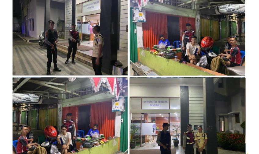 Ciptakan Sitkamtibmas Kondusif, Sat Samapta Polresta Bengkulu Sambangi Warga dan Petugas Jaga Sampaikan Imbauan 
