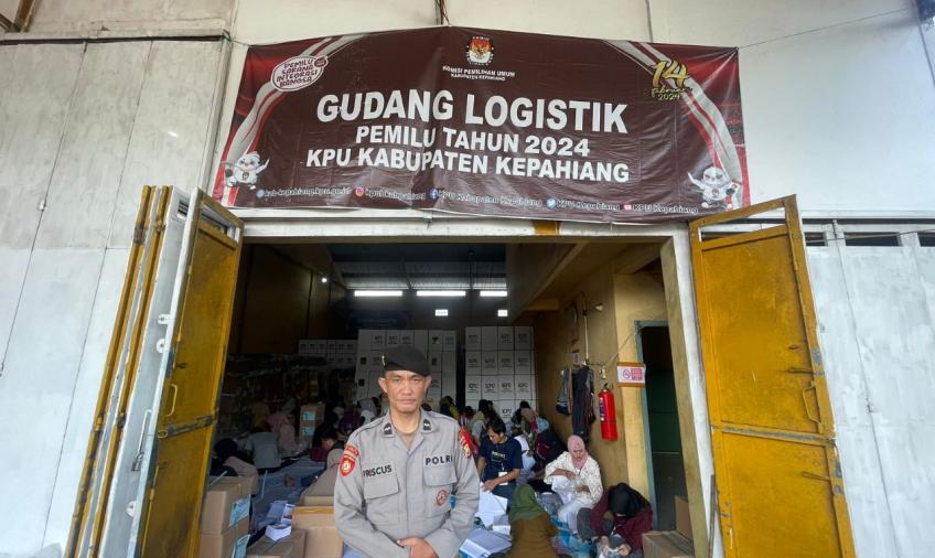 Polres Kepahiang Amankan Proses Pelipatan Surat Suara Pemilu 2024
