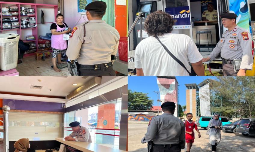 Patroli Sore Hari, Polresta Bengkulu Sambangi Warga  Sampaikan Imbauan Kamtibmas 