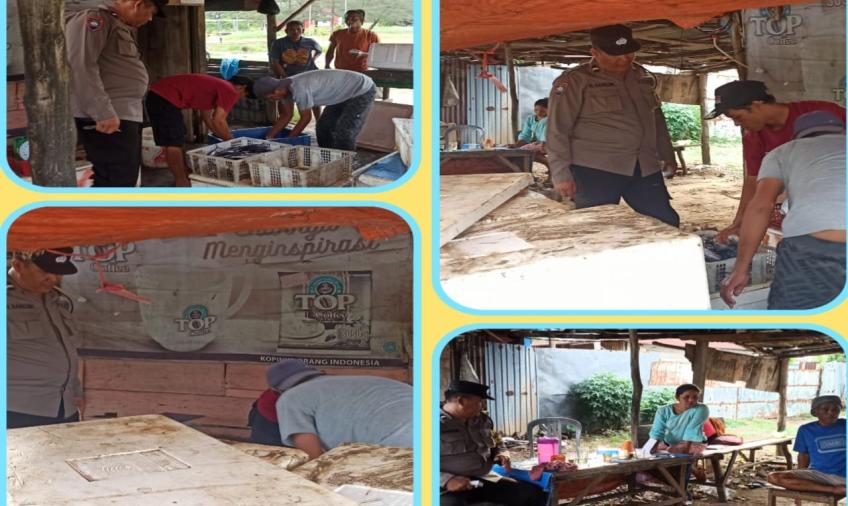 Polsek Teluk Segara Patroli Sambang di Pasar Ikan Sampaikan Imbauan Kamtibmas kepada Pedagang