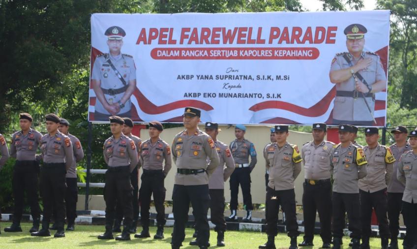 Apel Farewell Parade Serah Terima Jabatan Kapolres Kepahiang
