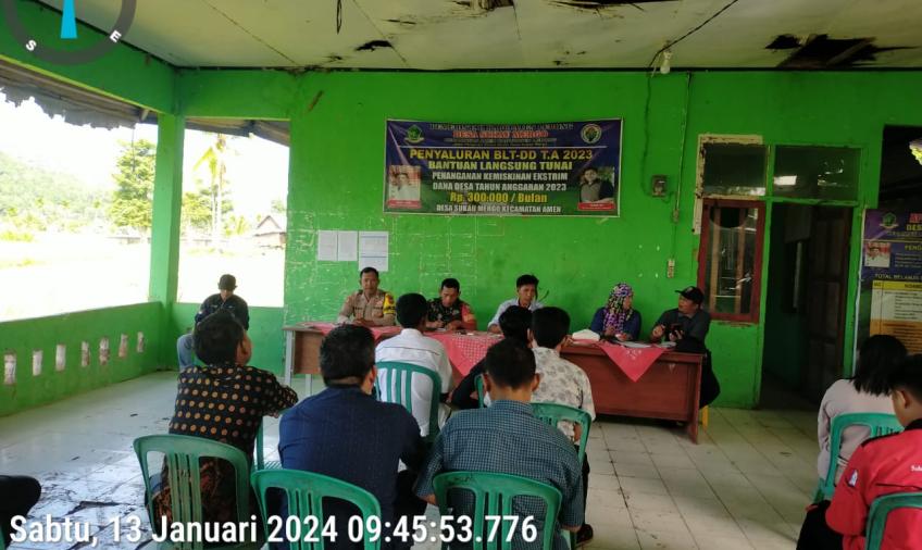 Bhabinkamtibmas Polsek Lebong Utara Monitoring Musyawarah Penetapan Penerima BLT DD di Desa Sukau Mergo