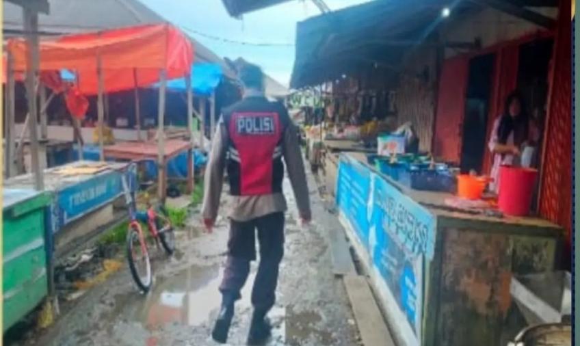 Patroli Unit Samapta Polsek Kota Manna Pantau Pasar Ampera Manna dan Obyek Vital 