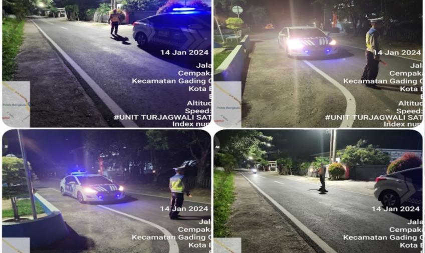 Antisipasi Aksi Balap Liar, Polresta Bengkulu Patroli Blue Light