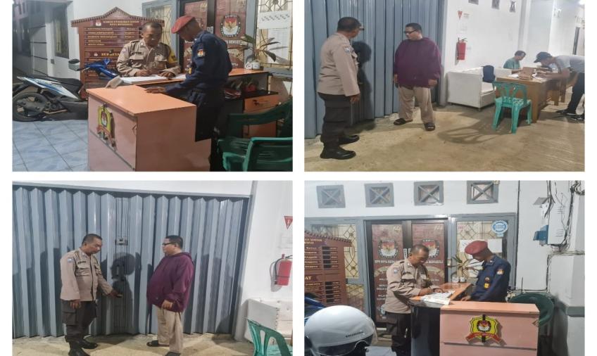 Patroli di KPU Kota, Personel Polsek Muara Bangkahulu Cek Kondisi Gudang KPU