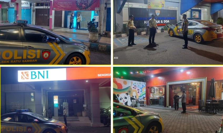 Ciptakan Harkamtibmas Kondusif, Poslek Ratu Samban Patroli Sampaikan Imbauan Kamtibmas 
