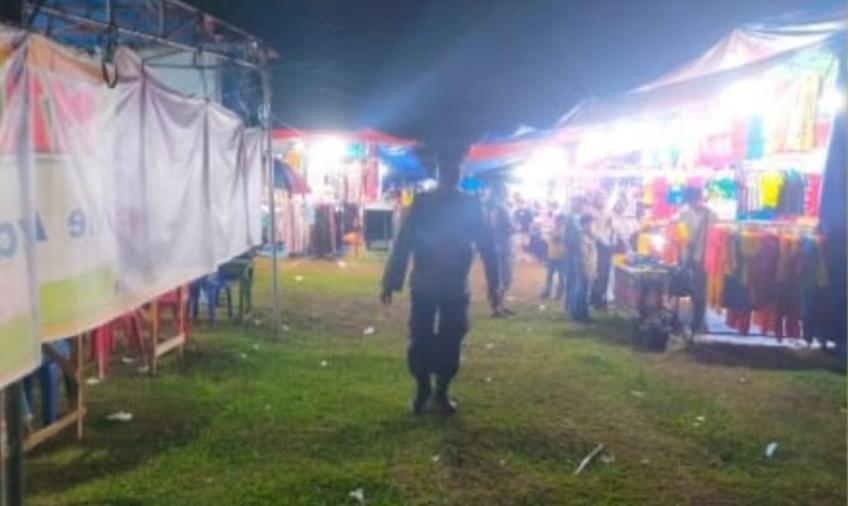 Patroli Unit Samapta Polsek Kota Manna Patroli ke Pasar Malam di Terminal Gunung Ayu 