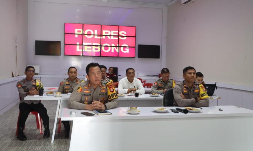Kapolres Lebong Ikuti Zoom Meeting Arahan Asops Kapolri