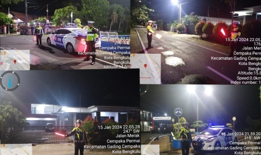 Patroli Blue Light Polresta Bengkulu Pantau Aksi Balap Liar 