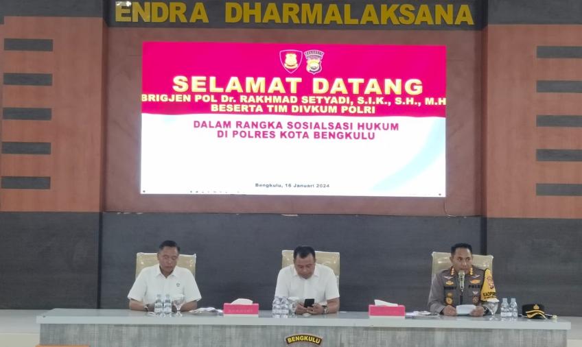 Polresta Bengkulu Terima Sosialisasi Hukum dari Mabes Polri