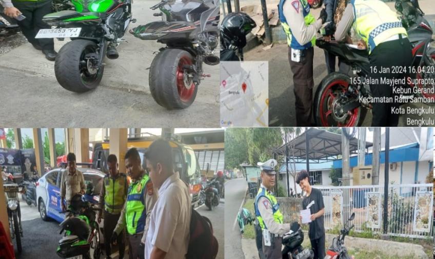 Gelar Pengaturann Lalin, Sat Lantas Polresta Bengkulu Periksa Beberapa Kendaraan