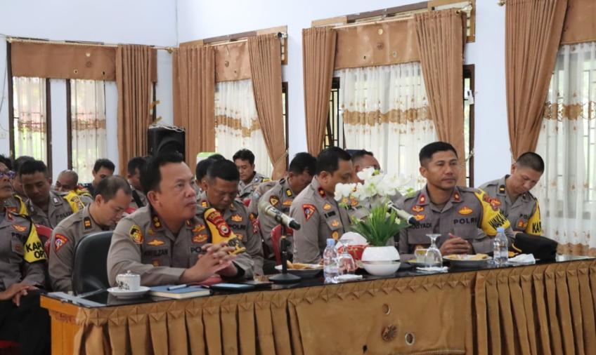 Polres Lebong Ikuti Zoom Meeting Mendengarkan Arahan Asops Mabes Polri dan Karo Ops Polda Bengkulu