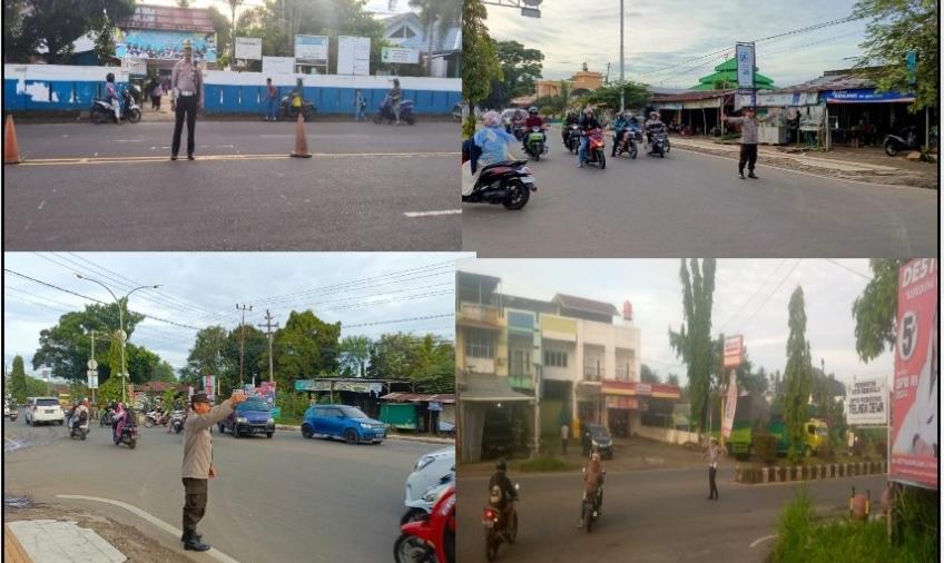 Pengamanan Arus Lalu Lintas, Personel Polsek Selebar dan Polsek Kampung Melayu Gelar Commander Wish